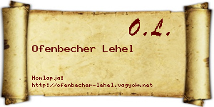 Ofenbecher Lehel névjegykártya